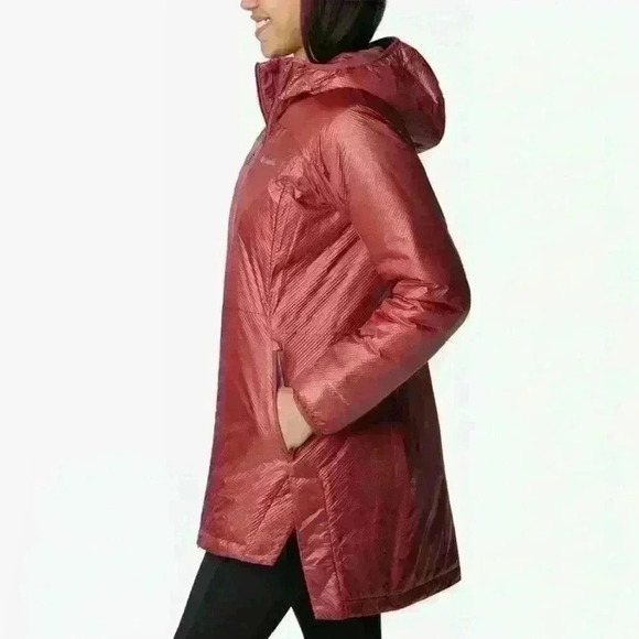NWT Columbia Women ARCH ROCK DOUBLE WALL ELITE MID JACKET OMNIHEAT Beet 3XL $220 - Picture 2 of 15